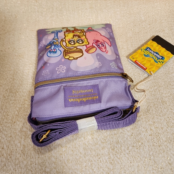 Loungefly Nickelodeon Spongebob  Square Pants Patrick Purple Passport Bag NEW - Picture 8 of 10